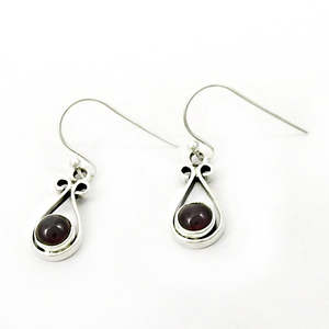 Bijoux de mode de haute qualité en argent Sterling véritable 925 avec boucles d'oreilles crochet en pierres précieuses grenat coupe ronde pour les femmes bijoux Boho - Product Image 1