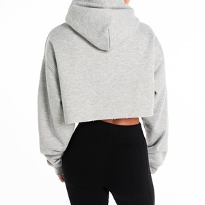 Streetwear décontracté personnalisé à capuche femmes femmes haut court à capuche pull sweat décontracté hiver tricoté surdimensionné recadrée - Product Image 2