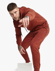 Ensemble de survêtement unisexe personnalisé avec logo, effet délavé, épais, pour le printemps, comprenant un sweat à capuche et un pantalon de jogging, grandes tailles pour hommes - Product Image 1