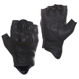 Fingerless Half Finger Goatskin Leather Motorcycle Glove Touchscreen Best Quality Product <b>Motorbike</b> Gloves BY AMAZING INDUSTRIES - Product Image 1