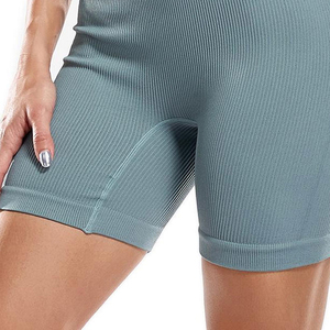 Pantalones cortos de entrenamiento de gimnasio para mujer de alta calidad, cómodos ajustes de cintura alta para la temporada de verano, tela teñida lisa - Product Image 5