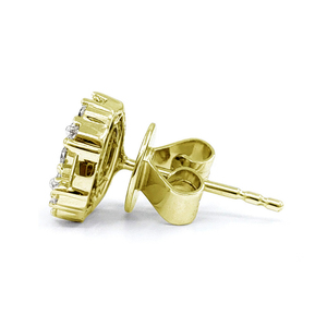 Prix usine bijoux brillant haut de gamme 18k solide or jaune diamant naturel forme carrée admirable boucle d'oreille pour fille - Product Image 2