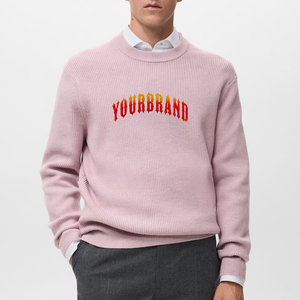 OEM taille 100% coton O cou Standard manches régulières couleur unie vêtements d'hiver chauds tricotés chandails pour hommes avant couleur personnalisée - Product Image 1