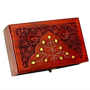 Dernière conception de boîte de rangement de base en bois incrustation de résine boîtes de style rustique de haute qualité pour bijoux montres bas prix haute vente - Product Image 1