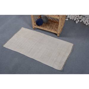 Alfombra turca vintage moderna blanca 170X320cm hecha a mano clásica diseño de retazos rectangulares para sala de estar dormitorio lana poliéster látex - Product Image 3