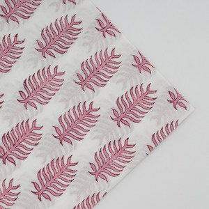 Ridhi 2025 Beautiful Leaf Taffy Pink White Cotton Hand <b>Block</b> <b>Printed</b> Square Cocktail Napkins Handmade Modern for Weddings - Product Image 3