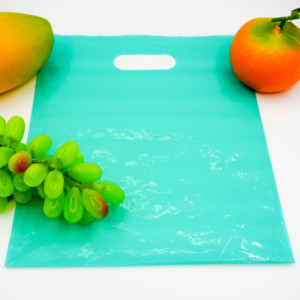 Diseño de impresión de alimentos bolsas de plástico logotipo personalizado biodegradable troquelado bolsa de plástico bolsa de compras de plástico con asa - Product Image 3