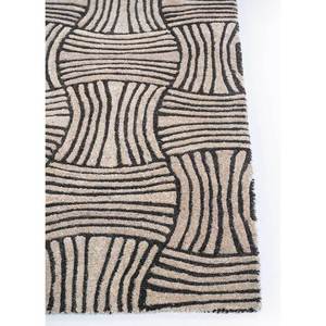 พรมขนสัตว์ทอมือลายเรขาคณิตสีเบจและสีน้ำตาล Tahn-20 สำหรับห้องนั่งเล่น พรมปูพื้นทางเข้าบ้าน ห้องนอน รูปทรงสี่เหลี่ยมผืนผ้า - Product Image 4