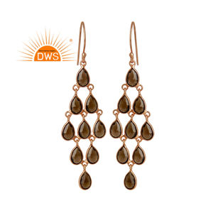 Pendiente de araña de piedras preciosas de cuarzo ahumado Natural de plata de ley, joyería personalizada para mujer, regalo para ella - Product Image 1