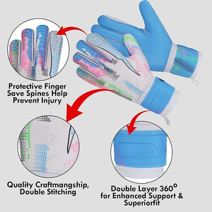 Latest Design Non-Slip Latex Full Finger Quick Drying Outdoor Goalkeeper <b>Gloves</b> <b>Kids</b> Breathable High Quality Sports Use - Product Image 4