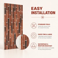 Panneau mural en PVC rouge rustique, imitation brique, imperméable, revêtement décoratif intérieur