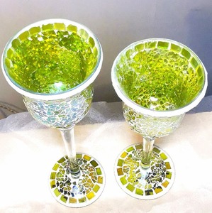 Bougeoirs en verre au design fantaisie, lanternes, mosaïque, bougeoirs à thé, bougeoirs votifs pour centres de table de mariage - Product Image 1