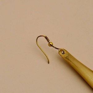 Boucles d'oreilles en laiton martelé fait à la main ethnique bohème conception goutte balancent bijoux pour femmes filles accessoires de mode - Product Image 5