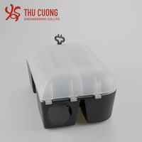 Station d'appât en plastique noir et Transparent de haute qualité pour les rongeurs Pièges à souris à installation facile Tueur de taupes sûr et efficace