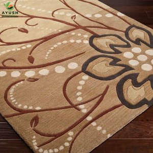 Tapis minimaliste propre et lavable en laine, rembourré et fait à la main, pour la chambre à coucher et le salon - Product Image 4