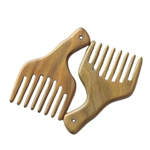 Peine de madera de Acacia Natural Premium, peine pequeño hecho a mano ecológico, dientes anchos y estrechos, profesional para desenredar el cabello en el hogar - Product Image 4