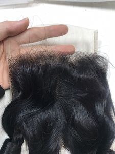 Fermeture en dentelle transparente 5x5, cheveux humains vierges ondulés et lisses au prix de gros - Product Image 3