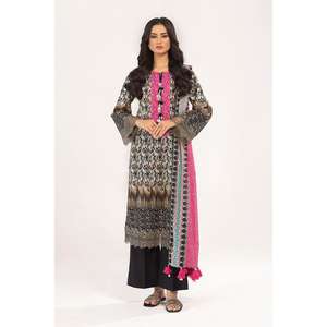 Ensemble de 3 pièces non cousues en tissu lawn brodé et imprimé avec dupatta imprimée CL-52314 Mode féminine - Product Image 3