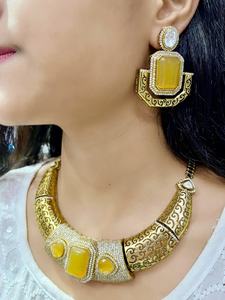 ชุดเครื่องประดับหรูหราสไตล์ราชวงศ์ ประดับเพชรแบบอเมริกัน พร้อมต่างหู ดีไซน์แรงบันดาลใจจากซาบายาซาชี ฮาสลี คุณภาพระดับพรีเมียม - Product Image 2