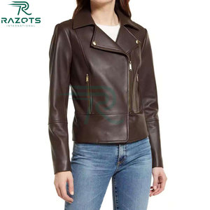 Razorts International Women Genuine Sheepskin Leather Jacket Zipper Closure Winter Outerwear Regular Fit Full Sleeve - Product Image 4