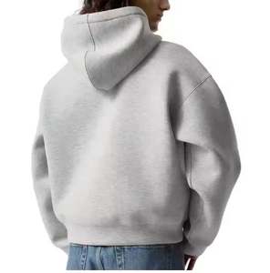 Venta al por mayor de algodón polar cálido Streetwear Sudadera con capucha personalizada de los hombres de dos vías con cremallera de gran tamaño Boxy Hoodie - Product Image 2