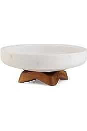 Bols de service en céramique avec couvercles, design minimaliste blanc moucheté, pour le stockage des aliments, idéal pour offrir, bol de service en marbre - Product Image 5