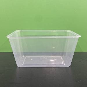Ecológico libre de BPA Super calidad transparente inyección rectángulo desechable 1000ml contenedor de plástico para alimentos con tapas fábrica - Product Image 1