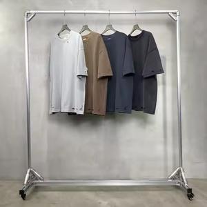 Camiseta Unisex de algodón 100% de gran tamaño de tendencia, transpirable, de secado rápido, hilo de bambú de alta calidad, hilo de punto teñido - Product Image 1