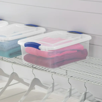 Conteneurs de rangement rectangulaires multifonctionnels en plastique PP moulé par injection, écologiques, avec couvercle, modernes, pour vêtements, vente en gros