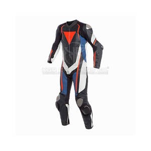 Combinaison de moto en cuir sur mesure avec genoux renforcés et combinaison de moto en cuir prête à l'emploi - Product Image 2