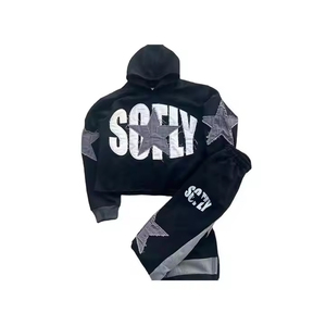 Survêtement en molleton de coton délavé à l'acide pour hommes, logo personnalisé avec broderie, vêtements d'hiver respirants, produit le plus vendu en gros - Product Image 2