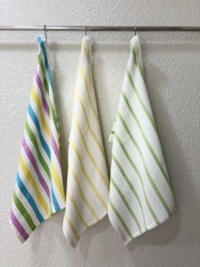 Serviette de cuisine 100% coton tissé Dobby Design doux confort absorption rapide et séchage divers usages serviette de nettoyage écologique rouge - Product Image 5