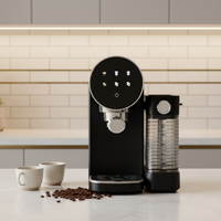 Machine à expresso semi-automatique à écran tactile rond, 15 bars, préparation de latte et de cappuccino en un clic, avec réservoir à lait amovible, pour la maison