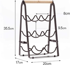 Les plus vendus des casiers à vin en métal personnalisés fabriqués à la main porte-bouteilles de vin support de stockage de vin élégant casiers en fer au prix de gros - Product Image 5