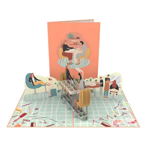 Hou Van Jezelf 3d Pop-Up Kaart Hot Sale Bestseller Voor Moederdag Verjaardag 3d Kaart Handgemaakt Papier Las