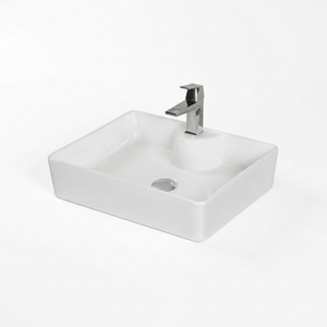 Lavabo Rectangular de Pared para Baño, Diseño Minimalista, Superficie Lisa, Blanco, 5 Años de Garantía, Logotipo Impreso con Láser - Product Image 1