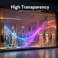 Film LED transparent en promotion, écran flexible adhésif pour vitrine de magasin de détail