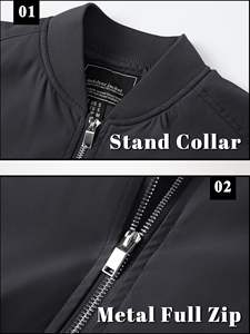 Veste coupe-vent simple et confortable pour homme Vêtements pour homme Streetwear décontracté Veste de baseball pour pilote de mode Manteau - Product Image 2