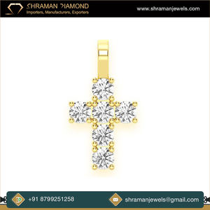 Collar de Moda con Cruz de Jesús, Chapado en Oro Sólido de 10K, con Diamantes Cultivados en Laboratorio, Estilo Bling, Colgante Religioso Cristiano, Joyería Fina - Product Image 5