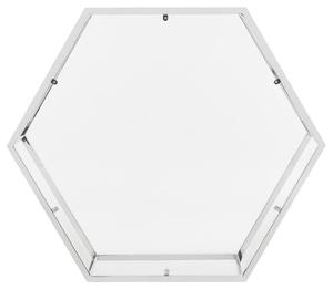 Table basse moderne en verre trempé transparent de forme hexagonale avec cadre en métal pour salon - Product Image 3