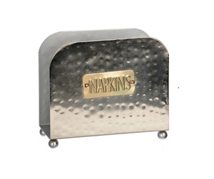 Soporte de pañuelos de acero inoxidable plateado Diseño simple barato Hecho a mano Calidad superior Último soporte de pañuelos de metal indio - Product Image 1