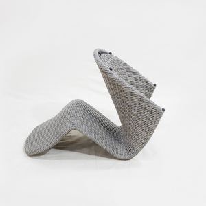 Modern Outdoor Single <b>Chair</b> with Metal Frame and Grey Reflective Woven Rope for Patio, <b>Garden</b> and Balcony - Product Image 4