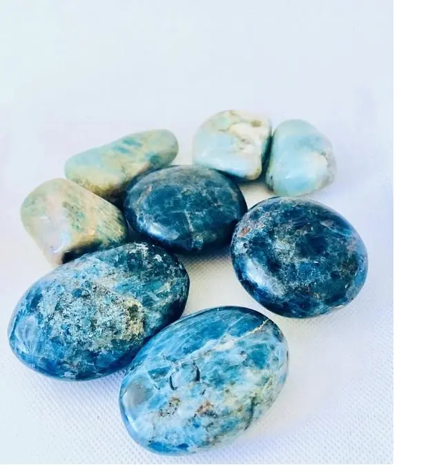 Natural Blue Apatite Palm Stone Natural Stones Crystal Crafts Fairy Reiki Rocks Minerals Jade Feng Shui Gemstone Palm Stone