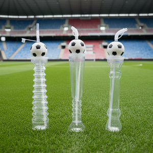 Tùy chỉnh 2026 bóng đá bóng đá tái sử dụng dùng một lần 500ml 16oz nhựa sân rõ ràng uống ly nước cup với rơm và nắp - Product Image 1