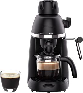 เครื่องทำลาเต้คาปูชิโน่ไฟฟ้า3อิน1, เครื่องชงกาแฟเอสเพรสโซ3.5บาร์แก้วความดันสูงเหมาะสำหรับใช้ในบ้านกลางแจ้งในโรงแรม