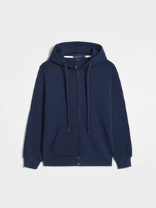 Sweat à capuche zippé pour homme personnalisé, respirant, évacuant l'humidité, avec poche, 100% coton molletonné, hiver, ODM, XL, teinture unie enzymatique - Product Image 3