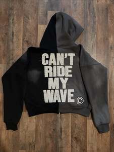 เสื้อฮู้ดสตรีทแวร์ลำลองสำหรับฤดูหนาว ผ้าฟลีซย้อมสีแบบแอซิดวอช 100% ผ้าฝ้ายแท้ ระบายอากาศได้ดี กันลม แห้งเร็ว รับผลิตตามสั่งขายส่ง - Product Image 2