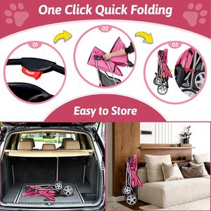 American Standard Poussette TH-PSP-433 pour chien et chat Jogging portable pliable avec panier de rangement pour petites voitures de taille moyenne - Product Image 3