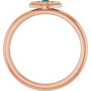 Anillo Apilable Stuller de Oro de 10k con Diseño de Ojo Turco y Piedra Turquesa de Corte Marquesa, Chapado en Platino y Rodio de 14k, para Uso Diario - Product Image 2