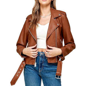 New <b>Top</b> Trending Wholesale Price <b>women</b> Leather Jackets With Customized Packing <b>Top</b> Quality Fashion <b>women</b> Leather Jackets - Product Image 6